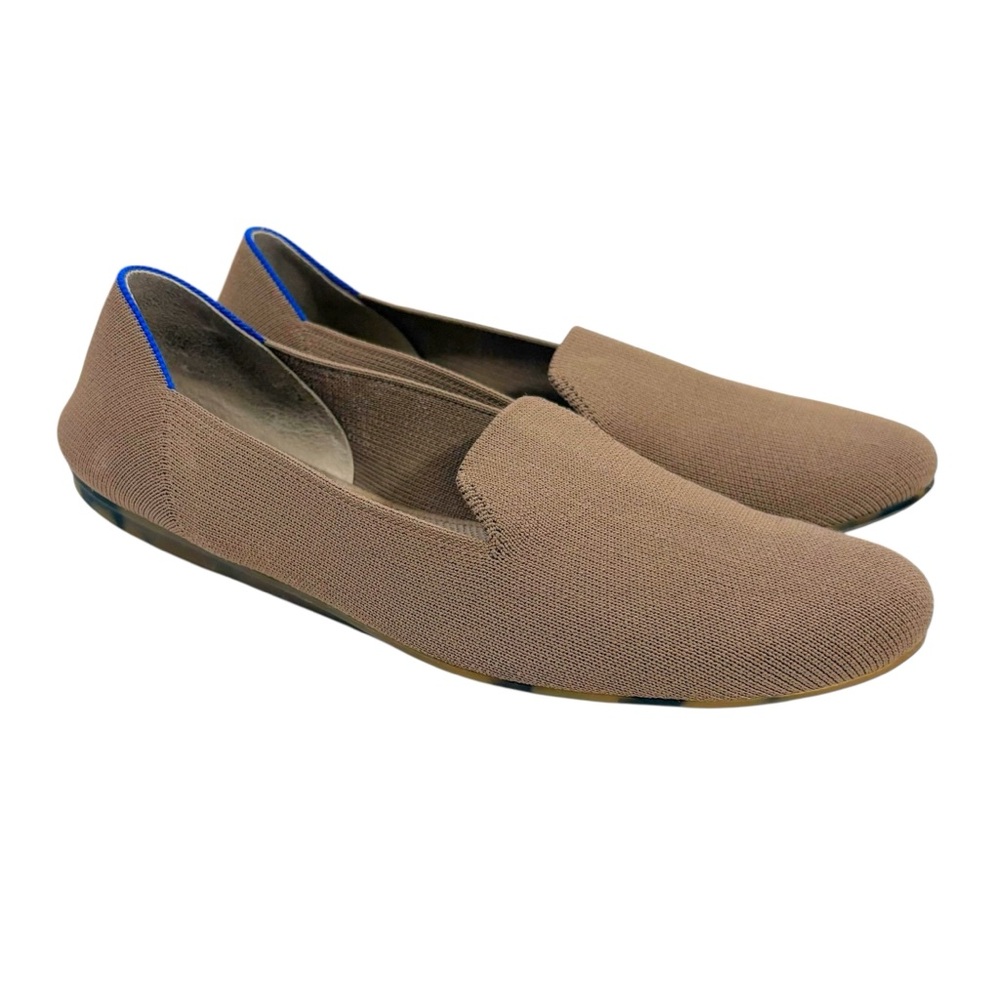 Rothy’s Size 9 Tan Upper Leopard Bottom Knit Flat Loafers Minimalist Preppy‎